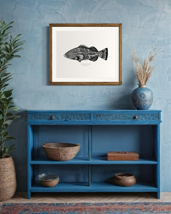 Black Grouper II Black and White Fine Art Print